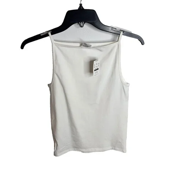J.Crew Stretch cotton-blend apron tank top White Size XXS CJ074 - Picture 1 of 5